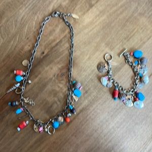 Coldwater Creek Bronze Colored Sea Life Necklace and Bracelet Set
